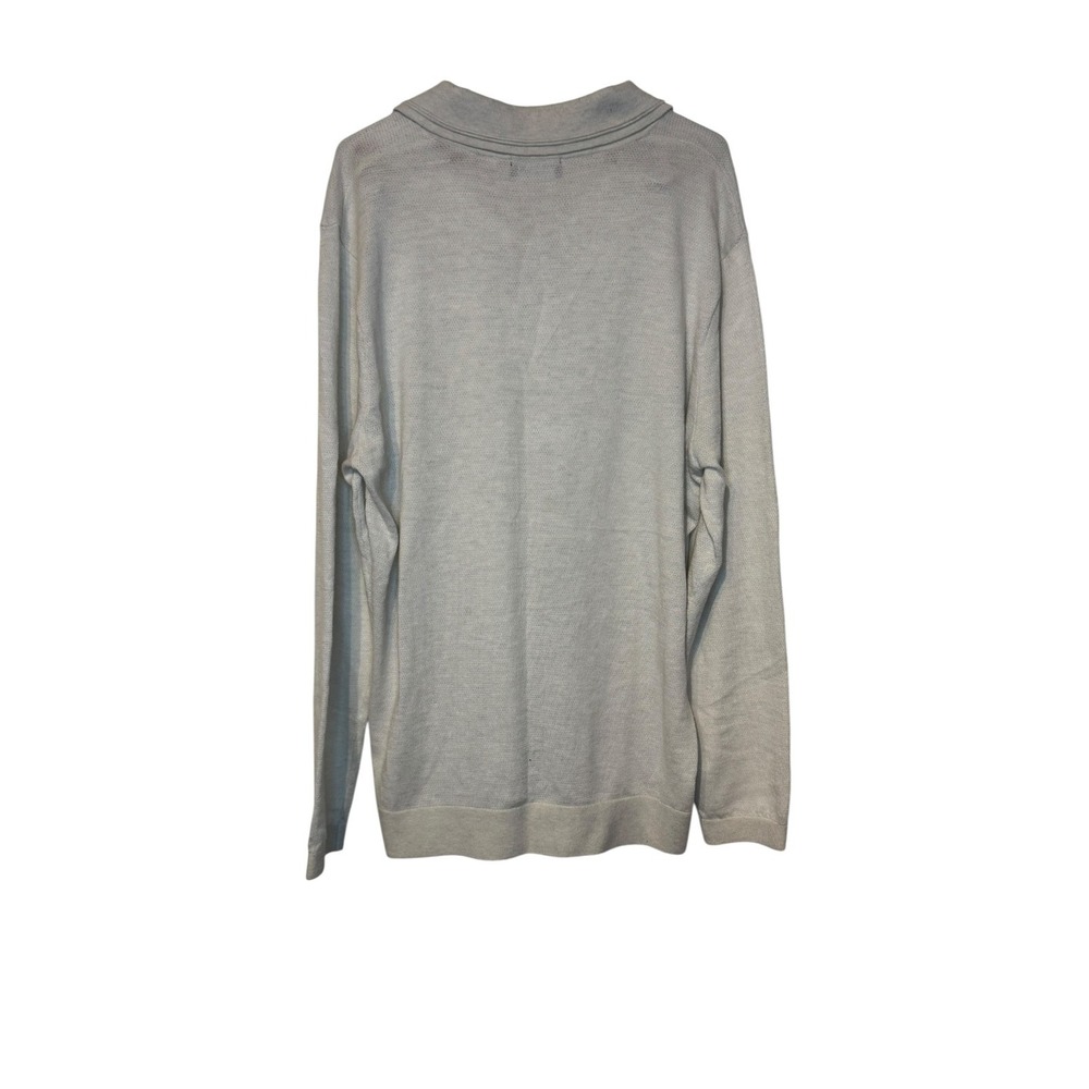 Tahari Men's Sweater Polo Heather Collared Pullover Long Sleeve Grey Medium NWT - Picture 8 of 11
